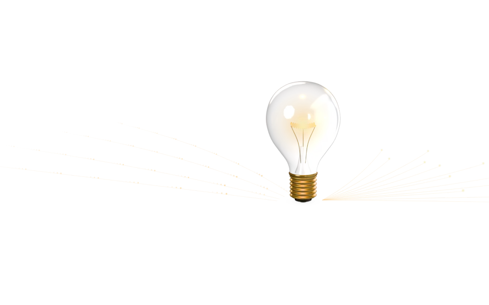 A dark room lit by one glass bulb standing on the red line: many faint dots gather into twelve bright ones in its pool of light, four streams of light flow in from the left and twelve gilt threads run out to the right.